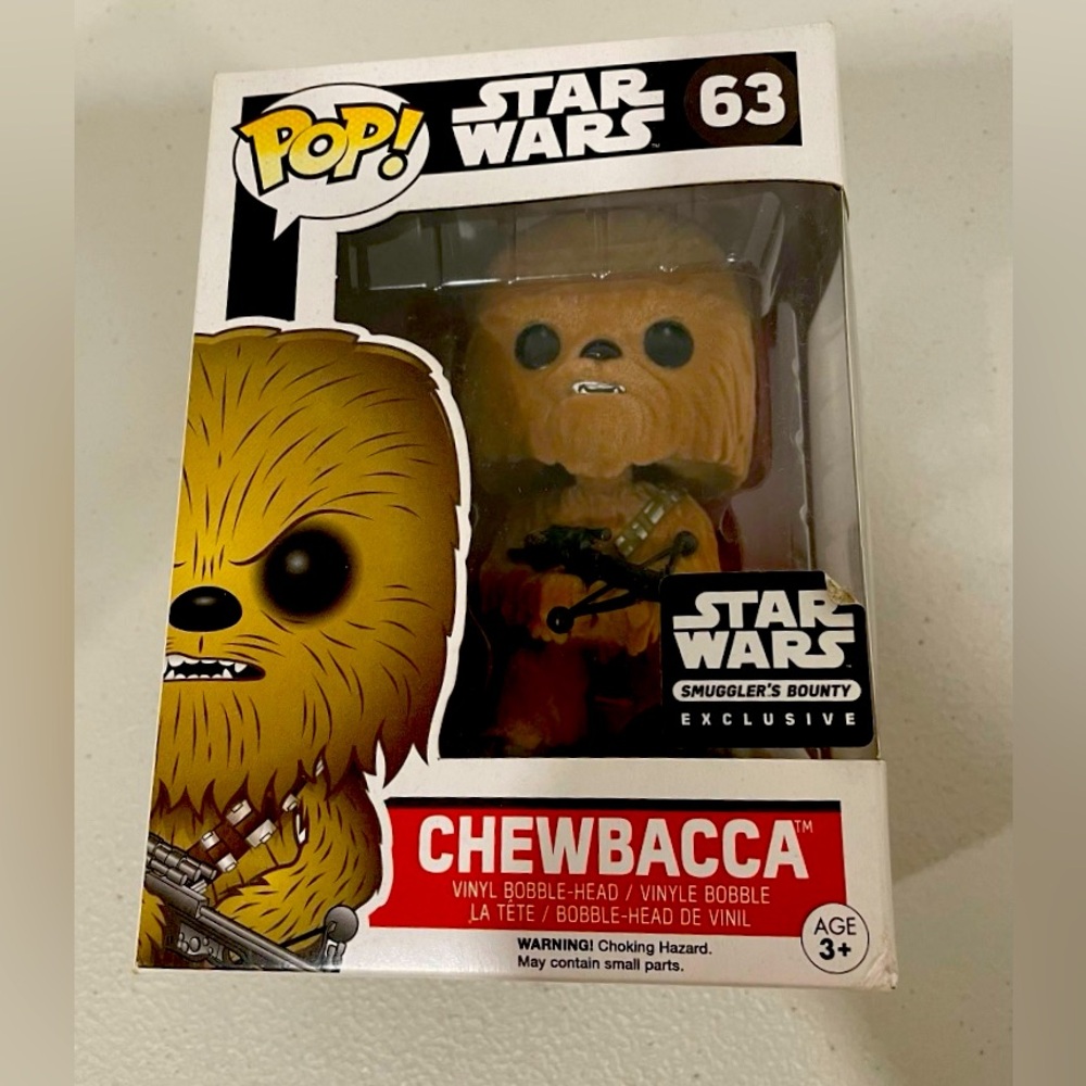 FUNKO POP STAR WARS FLOCKED CHEWBACCA #63 SMUGGLER'S BOUNTY EXCLUSIVE NIB